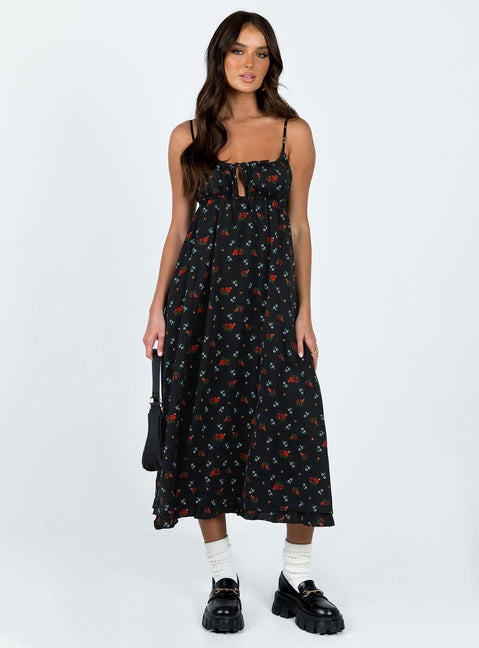 product Princess Polly Square Neck  Empress Of Love Maxi Dress Black Floral