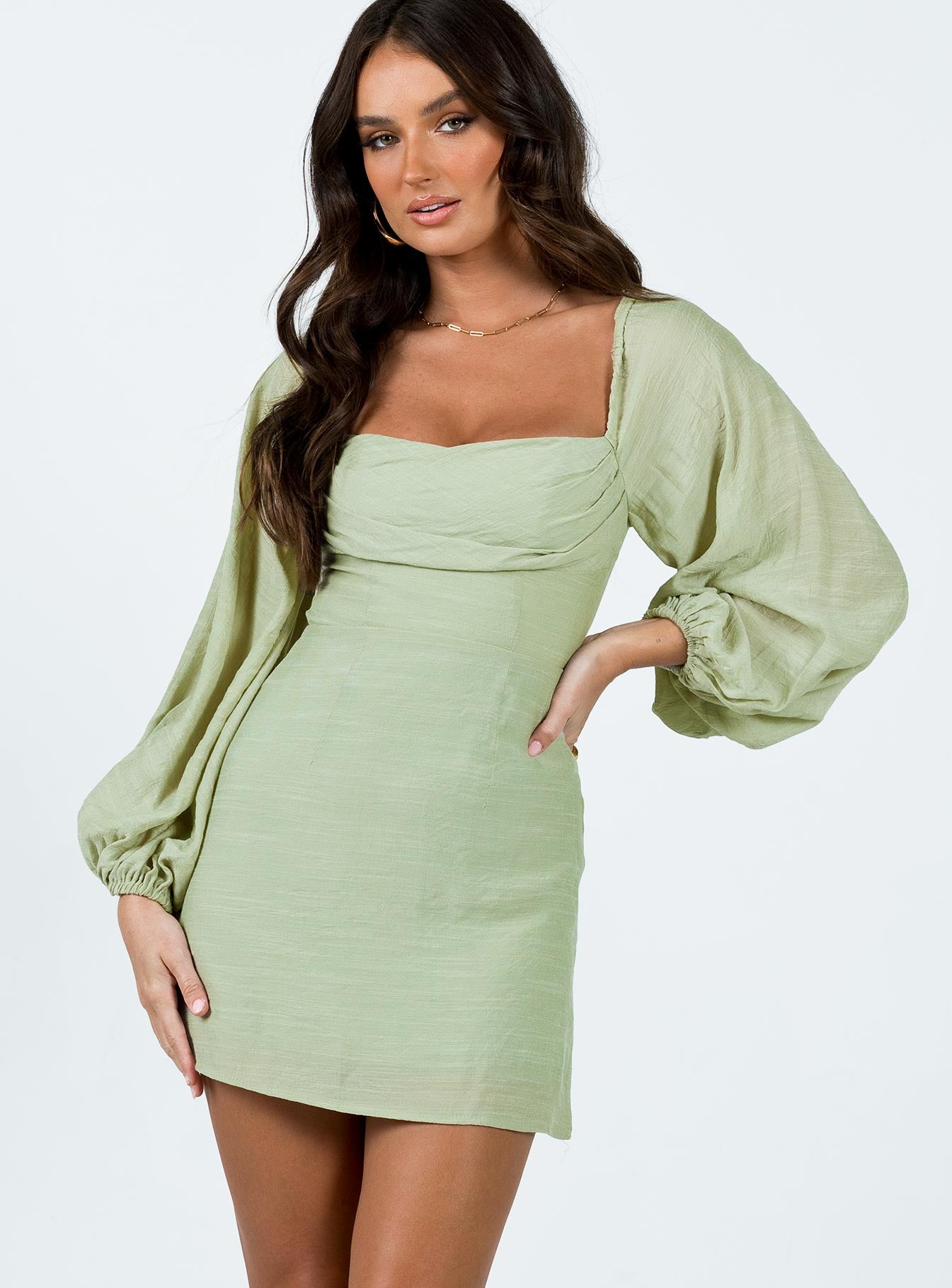 Sage green hot sale mini dress