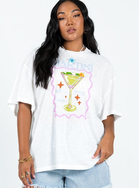 product Princess Polly Full Sleeves High Neck  Martini Oversized Tee White