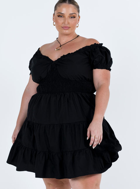 product Princess Polly Sweetheart Neckline  Daniela Mini Dress Black Curve