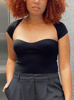 product Princess Polly Short Sleeves Cowl  Alima Top Black