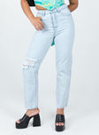 product Princess Polly High Waisted  Cedar Straight Leg Denim Jeans