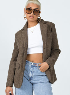 Blazer  100% polyester  Stripe print  Lapel collar  Button front fastening  Faux chest pocket  Twin hip pockets  Satin lined 