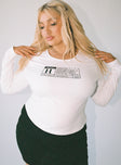 product Princess Polly Full Sleeves High Neck  Horror Night Long Sleeve Top White Curve