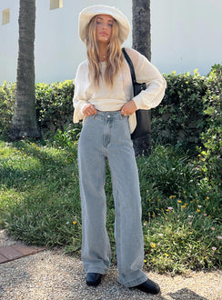 product Princess Polly Low Rise Jeans  Tari Wide Leg Jeans Light Wash Denim