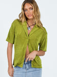 product Princess Polly Half Sleeves High Neck  Misha Shirt Green