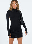 product Princess Polly Asymmetric Neckline Asymmetric Neckline  Rochester Long Sleeve Dress Black