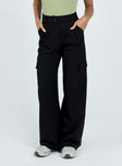 Princess Polly high-rise  Archer Cargo Pants Black