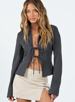 product Princess Polly Full Sleeves High Neck  Archer Shirt Slate