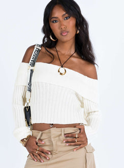 Rossetto Knit Sweater White Princess Polly  Cropped 