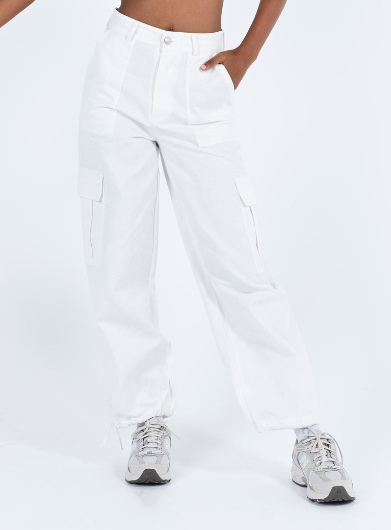 Princess Polly high-rise  Mckee Pants White