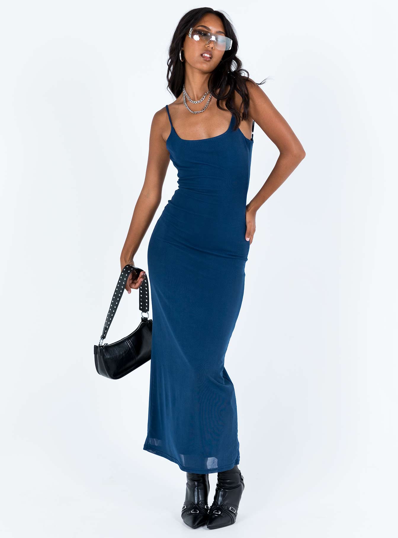 Navy bodycon best sale maxi dress