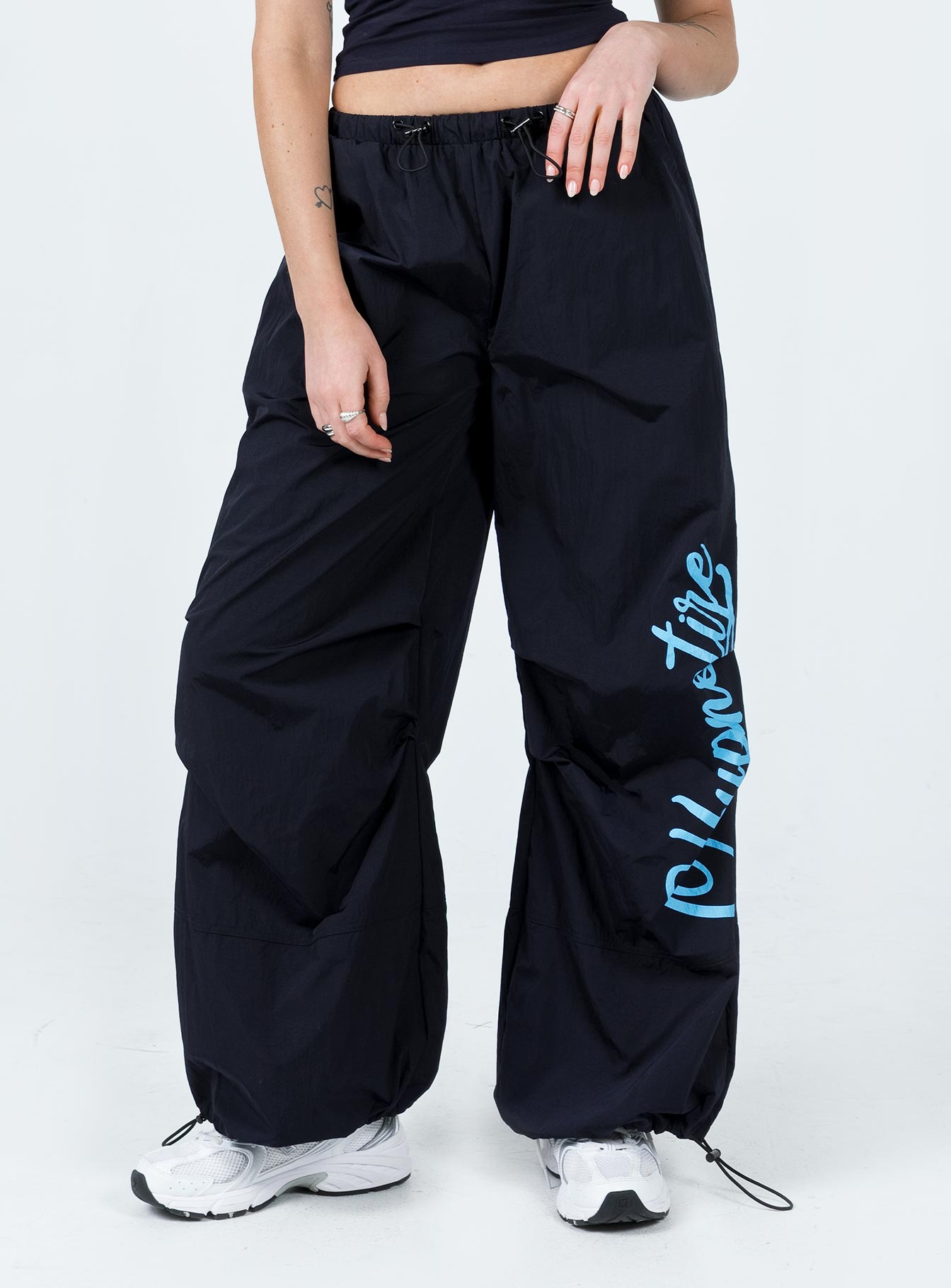 product Princess Polly High Waisted Pants  Hypnotize Parachute Pants Navy