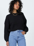 Brookside Sweater Black Princess Polly  Cropped 