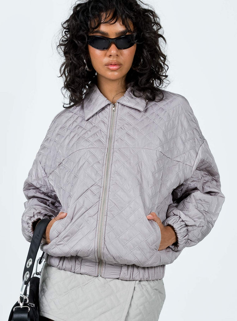 Bomber jacket Quilted material Classic collar Zip fastening Twin hip pockets Elasticated waistband & cuffs