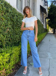 Princess Polly Mid Rise  Damika Wide Leg Denim Jeans