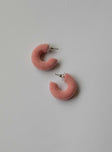 Earrings Felt material Hoop style Stud fastening