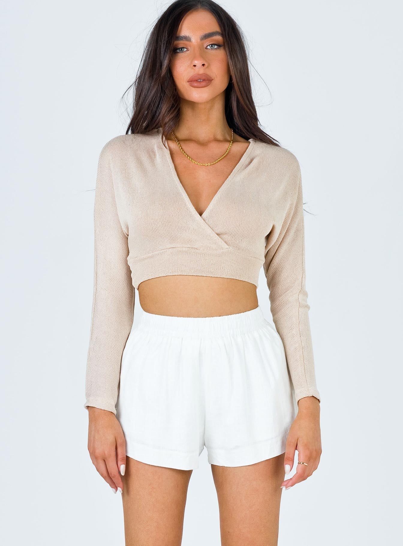 product Beach House Shorts Off White Princess Polly High Waisted Shorts 
