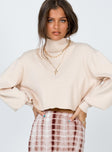 Izzy Turtleneck Sweater Cream Princess Polly  Cropped 