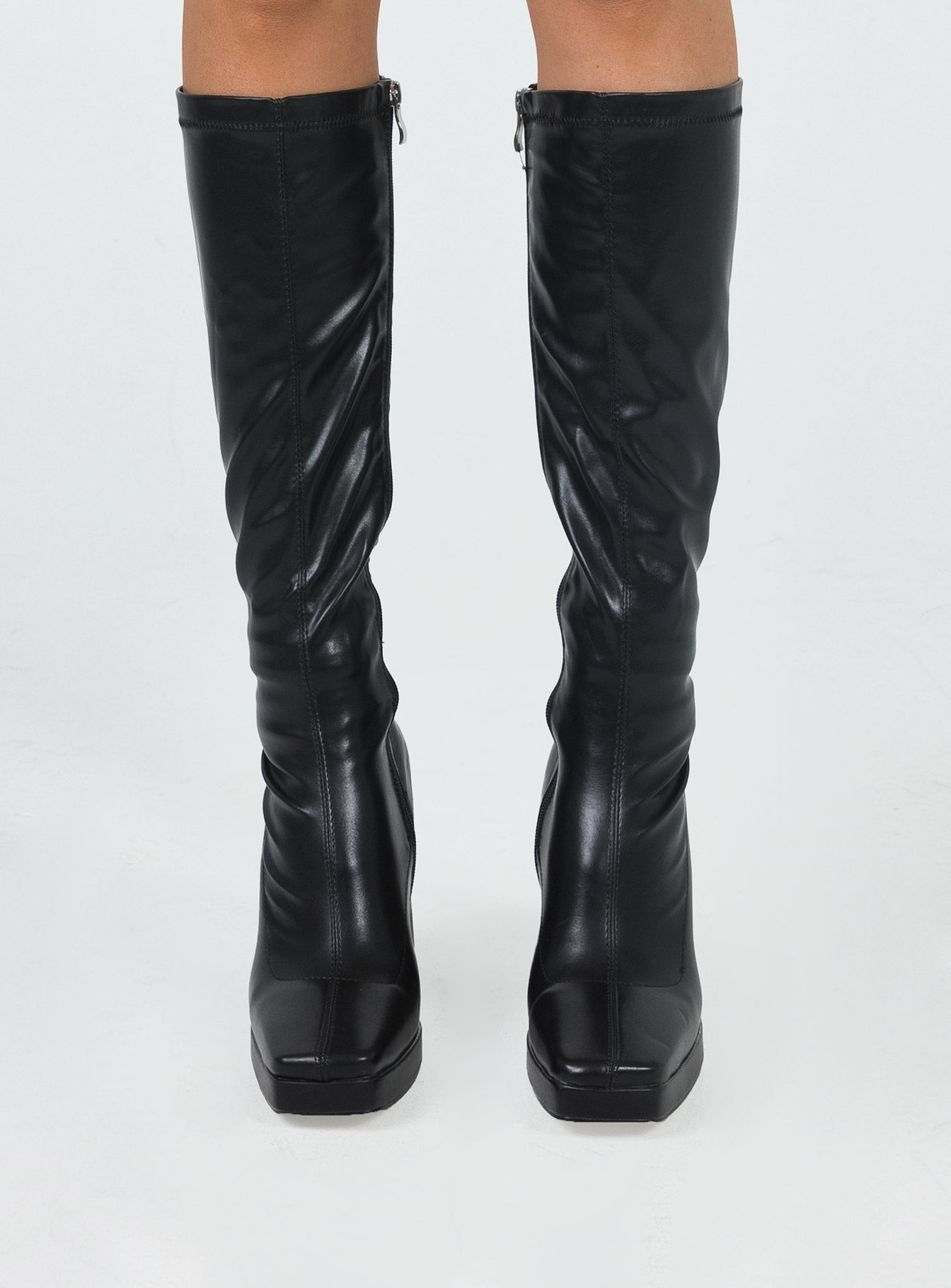Zayas Knee High Boots Black Princess Polly