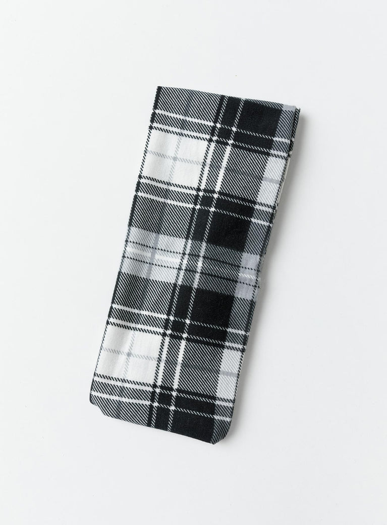 Headband Plaid print Lightweight Good stretch