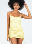 product Princess Polly Crew Neck  Arielle Mini Dress Yellow