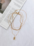 Plazzo Necklace Set Gold