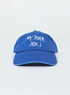 Blue dad cap Embroidered graphic Adjustable back