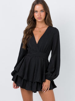 String Of Stars Romper Black