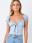 Princess Polly  Elouise Crop Top Blue