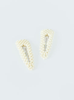 Hair clip pack Set of two Pearl detail