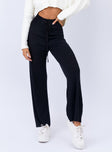 front view of model wearing Princess Polly Majid Pants Black 