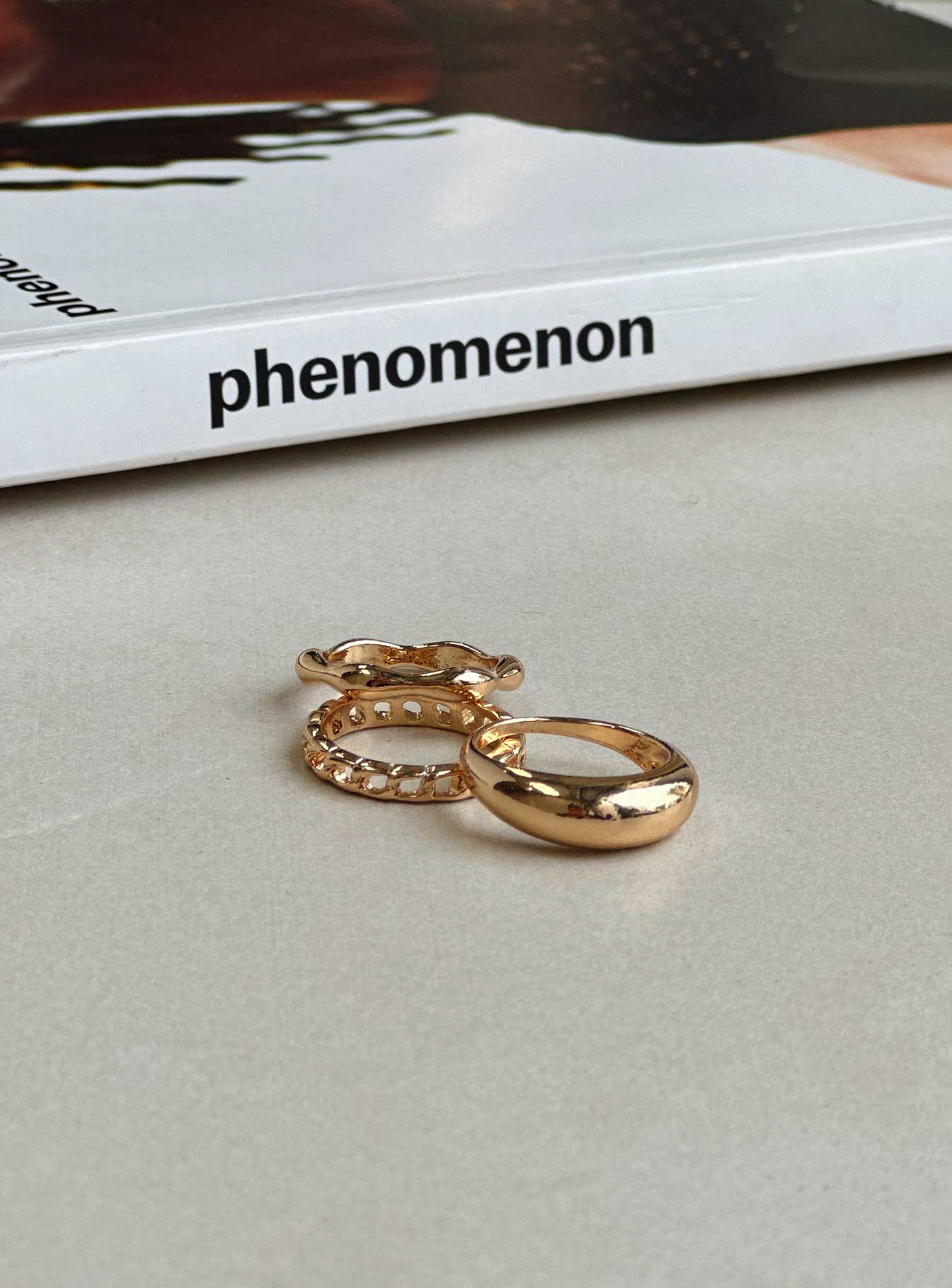 Rings Pack of three  Gold toned Lightweight