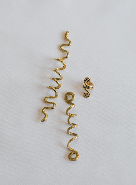 Hair twister pack Gold-toned Pack of three