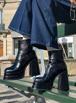 Benon Platform Ankle Boots Black