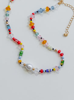 Necklace Beaded design  Gold-toned hardware  Lobster clasp fastening 