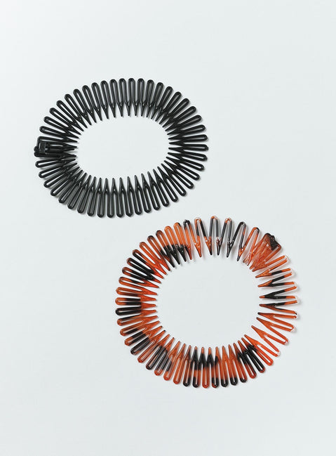 Headband pack  Pack of two  Flexible stretchy plastic  Single tort design 