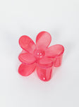 Red hair clip flower shape Transparent design Lightweight