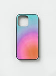 Phone case Hard plastic back  Ombre print  Rubber sides 