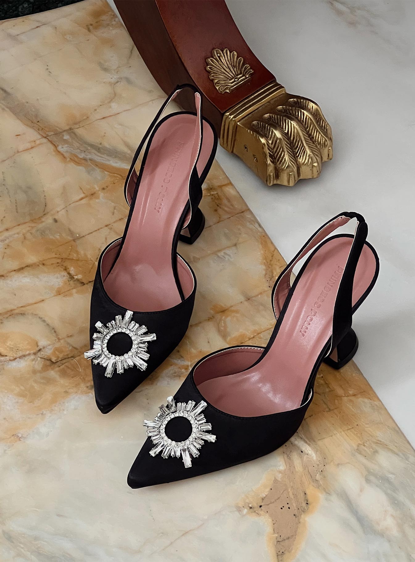 Black heels outlet with jewels