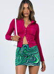 Motel Ima Mini Skirt 70s Ripple Green