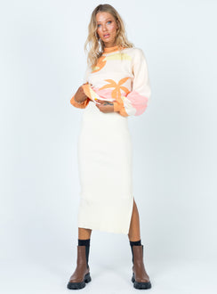 product Tanna Midi Skirt Cream Princess Polly  Midi Skirts 