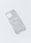 iPhone case Reflective back Graphic print Clear plastic sides