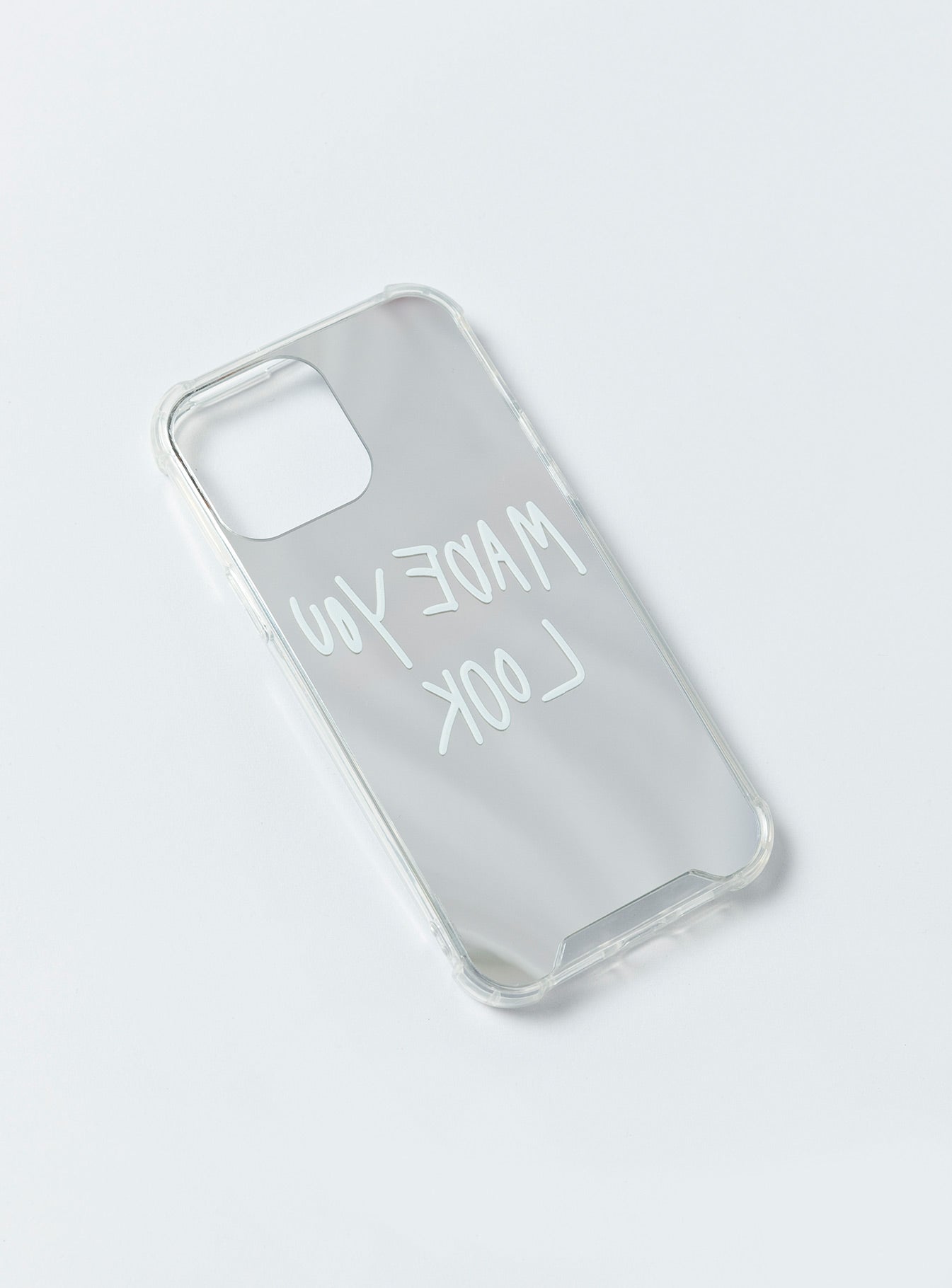 iPhone case Reflective back Graphic print Clear plastic sides