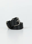 Belt Faux leather material Silver-toned buckle