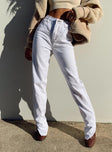 front view of model wearing Princess Polly Alabama Jean White Mid Rise 