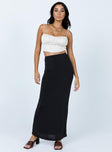   front view of model wearing Princess Polly Harriette Maxi Skirt Black 