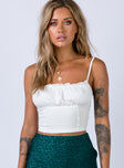 front view of model wearing Princess Polly Tilly Top Off White 