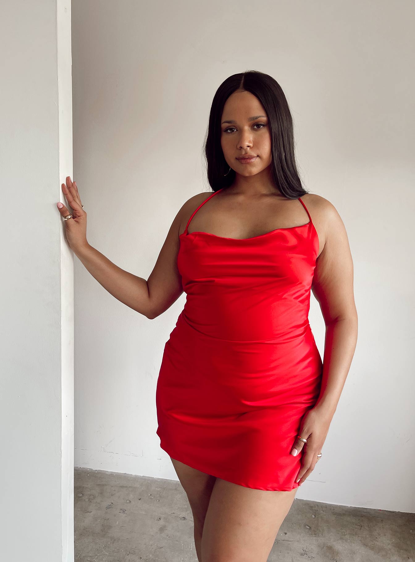 Curve red outlet dress