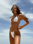 Selbie String Ruched Bikini Bottom White